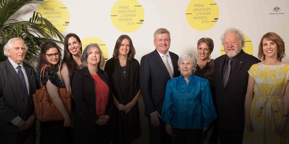 Meg, fifth from left at the Prime Minister's Literary Awards